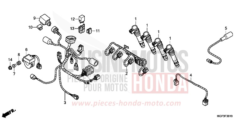 SUB HARNESS (CBR1000RR/S) for CBR1000RR Fireblade GRAPHITE BLACK (NHB01BA) from 2012